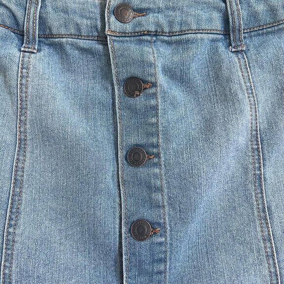 Mossimo Supply Co. Size 6 Button Front A-Line Denim Mini Skirt  Blue Stone Wash - Picture 3 of 7